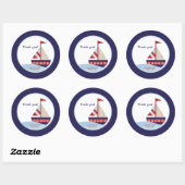リトル帆船海軍ボート赤ちゃんシャワーの好意 ラウンドシール (シート)