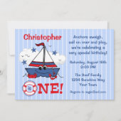 リトル帆船1歳の誕生日 招待状 (正面)