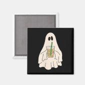 リトル幽霊アイスコーヒハロウィーン不気味 マグネット (正面/裏面)