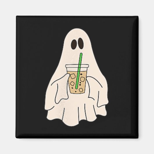 リトル幽霊アイスコーヒハロウィーン不気味 マグネット (正面)