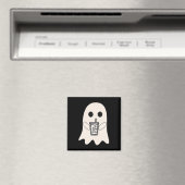 リトル幽霊アイスコーヒージャーハロウィーンの衣装 マグネット (インサイチュ (食洗機))