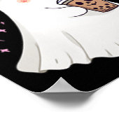 リトル幽霊アイスコーヒー不気味シーズンキュート幽霊H ポスター (角)