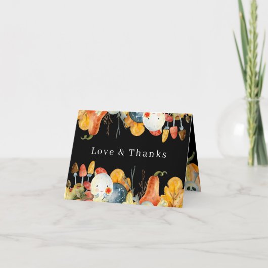 リトル幽霊ハロウィンベビーシャワーありがとう サンキューカード (正面)