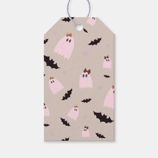 リトル幽霊ハロウィーントリックまたはトリートギフトラベル ギフトタグ (正面)