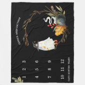 リトル幽霊ハロウィーンベビーマイルストーンブランケット フリースブランケット (正面)