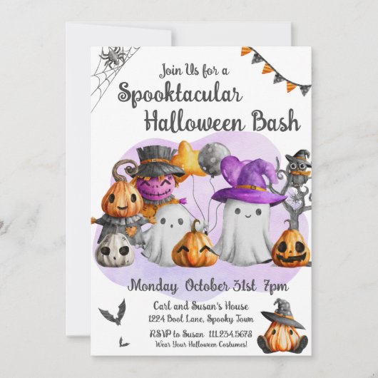 リトル幽霊ハローウィンパーティ 招待状 (正面)