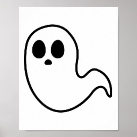 リトル幽霊微妙ハロウィーン秋ミニマル不気味 ポスター (正面)