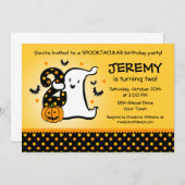 リトル幽霊2歳の誕生日 招待状 (正面/裏面)