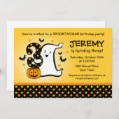 リトル幽霊3歳の誕生日 招待状 (正面/裏面)