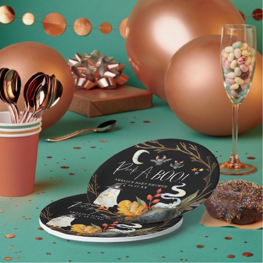 リトル幽霊 |かわいいハロウィーンのベビーシャワー ペーパープレート (複数)