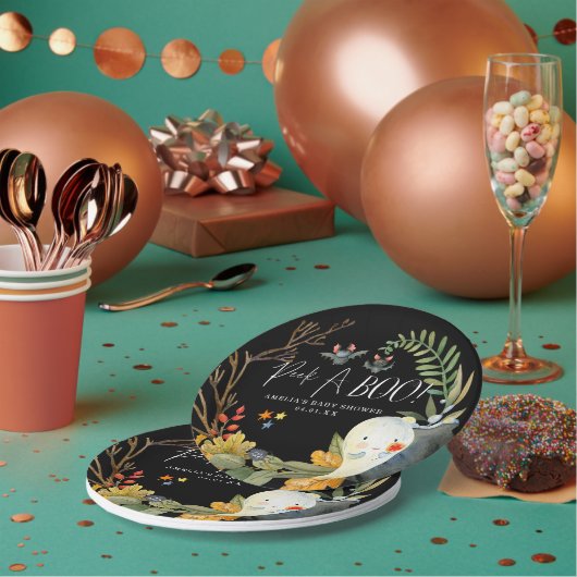 リトル幽霊 |かわいいハロウィーンの赤ちゃんシャワー ペーパープレート (複数)