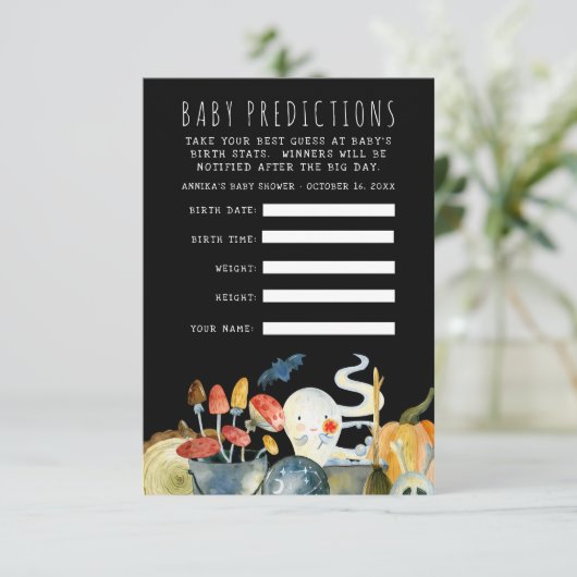 リトル幽霊 |ハロウィーン赤ちゃんシャワー推理ゲーム 招待状 (スタンド正面)