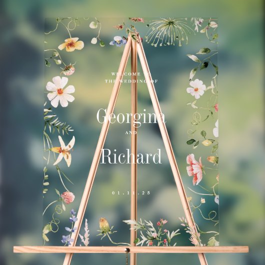 リトル庭園の結婚式ウェルカムサイン アクリルサイン (ニュートラル)