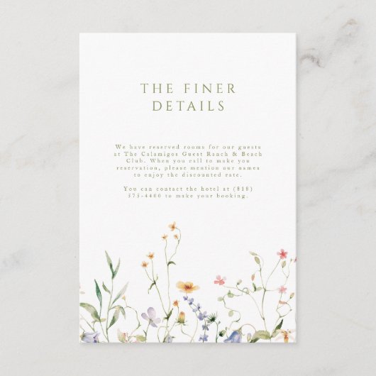 リトル庭園の結婚式エンクロージャカード エンクロージャーカード (正面)