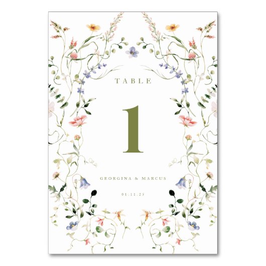 リトル庭園の結婚式 テーブルナンバー (正面)