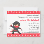 リトル忍者子供の誕生日パーティの招待状 招待状 (正面)