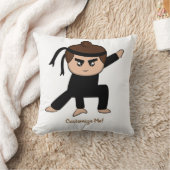 リトル忍者少年かわいいパーソナライズされた子 クッション (ブランケット)