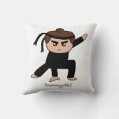 リトル忍者少年かわいいパーソナライズされた子 クッション (裏面)