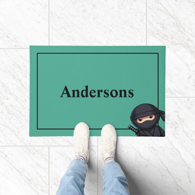 リトル忍者戦士オングリーン ドアマット (室内)