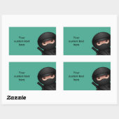 リトル忍者戦士オングリーン 長方形シール (シート)