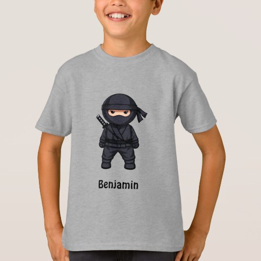 リトル忍者戦士 カスタムネーム Tシャツ (正面)