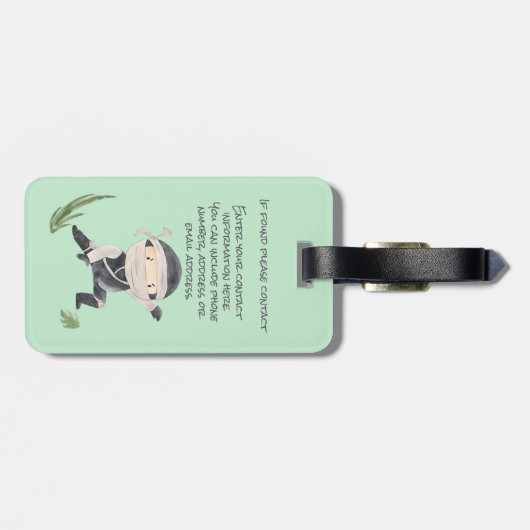 リトル忍者戦士 – 追加名前をカスタムする 子供へ ラゲッジタグ (裏面横)