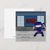 リトル忍者誕生日テーマ 招待状 (正面/裏面)