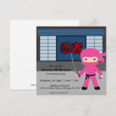 リトル忍者誕生日テーマ 招待状 (正面/裏面)