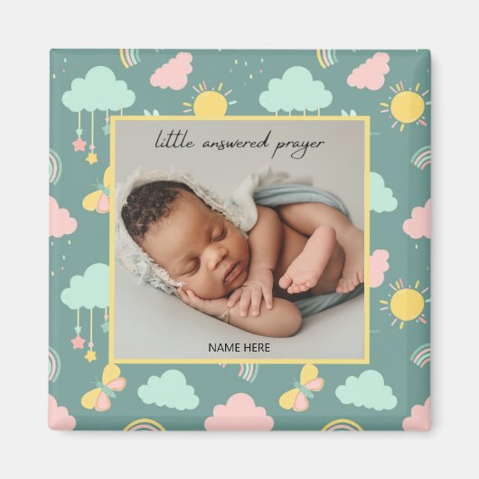 リトル応答祈りの言葉フォトマグネット マグネット (正面)