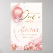 リトル恋しく思ア・ワンダーフル・ピンクフローラ誕生日ポスター ポスター (正面)