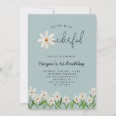 リトル恋しく思ア・ワン・ダーフルデイジー1歳の誕生日 招待状 (正面)