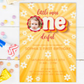 リトル恋しく思ア・ワン・ダーフル写真デイジー第1誕生日 招待状