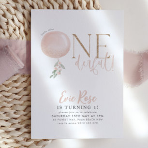 リトル恋しく思ア・ワン・ダーフル・ガール1st誕生日招待状 招待状