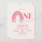 リトル恋しく思ア・ワン・ダーフル・ガール・レインボー・バースデーパーティー 招待状 (正面)