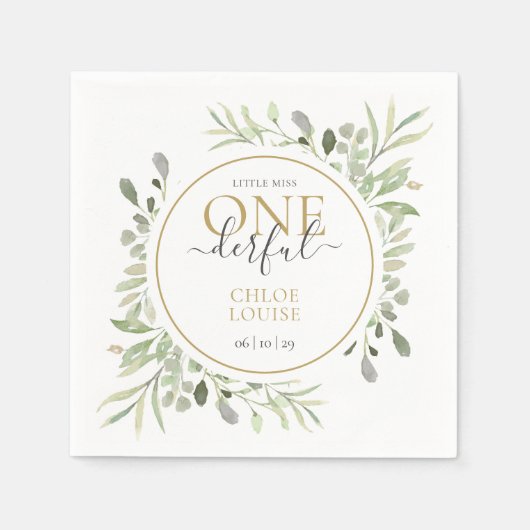 リトル恋しく思オダフルエレガントガールファースト誕生日 スタンダードカクテルナプキン (正面)