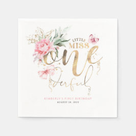 リトル恋しく思オネダーフルかわいいフローラ1st誕生日昼寝 スタンダードカクテルナプキン