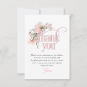 リトル恋しく思オネダーフルエレガントガール1st誕生日 サンキューカード (正面)