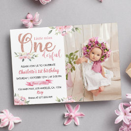 リトル恋しく思オネダーフルガール1st誕生日招待状 招待状