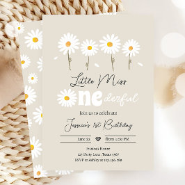 リトル恋しく思オネダーフルデイジークレムサンド誕生日 招待状