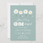 リトル恋しく思オネダーフルデイジーダスティブルー誕生日 招待状 (正面)