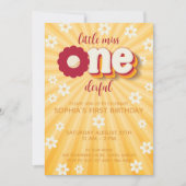 リトル恋しく思オネダーフルデイジーファースト誕生日インビタット 招待状 (正面)