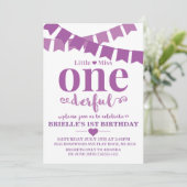 リトル恋しく思オネダーフルパープル誕生日招待状 招待状 (スタンド正面)