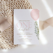 リトル恋しく思オネダーフルピンクバルーン1歳の誕生日 招待状