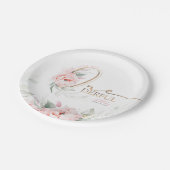 リトル恋しく思オネダーフルピンクフローラ1st誕生日 ペーパープレート (アングル)