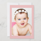 リトル恋しく思オネダーフルピンク1歳の誕生日の招待状 招待状 (裏面)