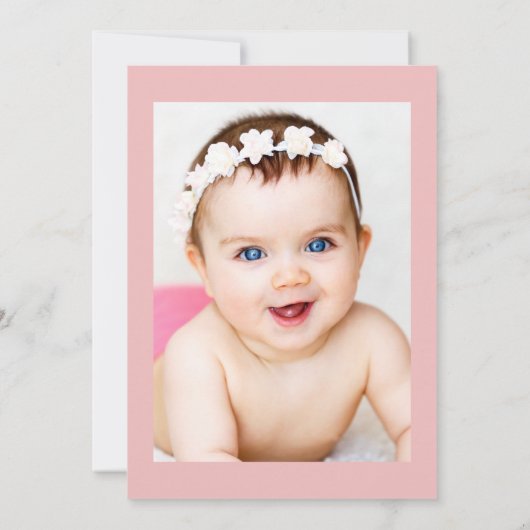 リトル恋しく思オネダーフルピンク1歳の誕生日の招待状 招待状 (裏面)