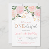 リトル恋しく思オネダーフルファースト誕生日招待状 招待状 (正面)