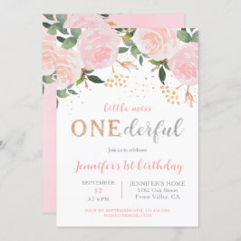 リトル恋しく思オネダーフルファースト誕生日招待状 招待状