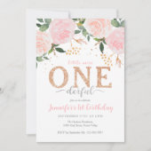 リトル恋しく思オネダーフルファースト誕生日招待状 招待状 (正面)