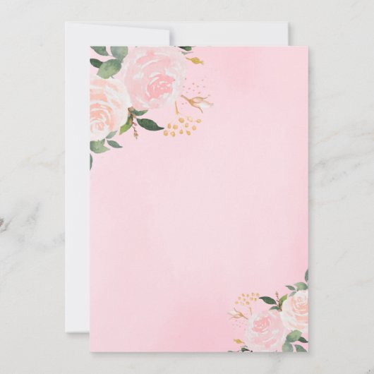 リトル恋しく思オネダーフルファースト誕生日招待状 招待状 (裏面)